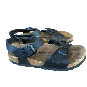 Birkenstock Sandals Women's EU 36 US 5 Rio Black Birko Flor Slingback Comfort